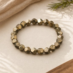 Irregular Beads Pyrite Protection Confidence Bracelet featuring Pyrite