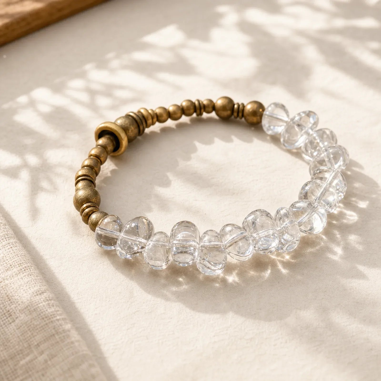 Irregular White Crystal Copper Clarity Bracelet featuring Clear Quartz / White Crystal, Copper