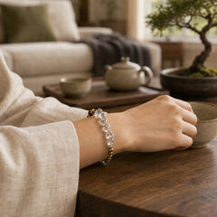 Irregular White Crystal Copper Clarity Bracelet featuring Clear Quartz / White Crystal, Copper