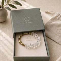 Irregular White Crystal Copper Clarity Bracelet featuring Clear Quartz / White Crystal, Copper