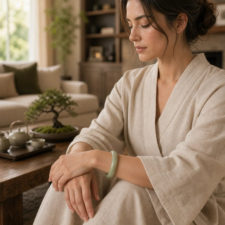 Jade Abundance Blessing Bangle Bracelet