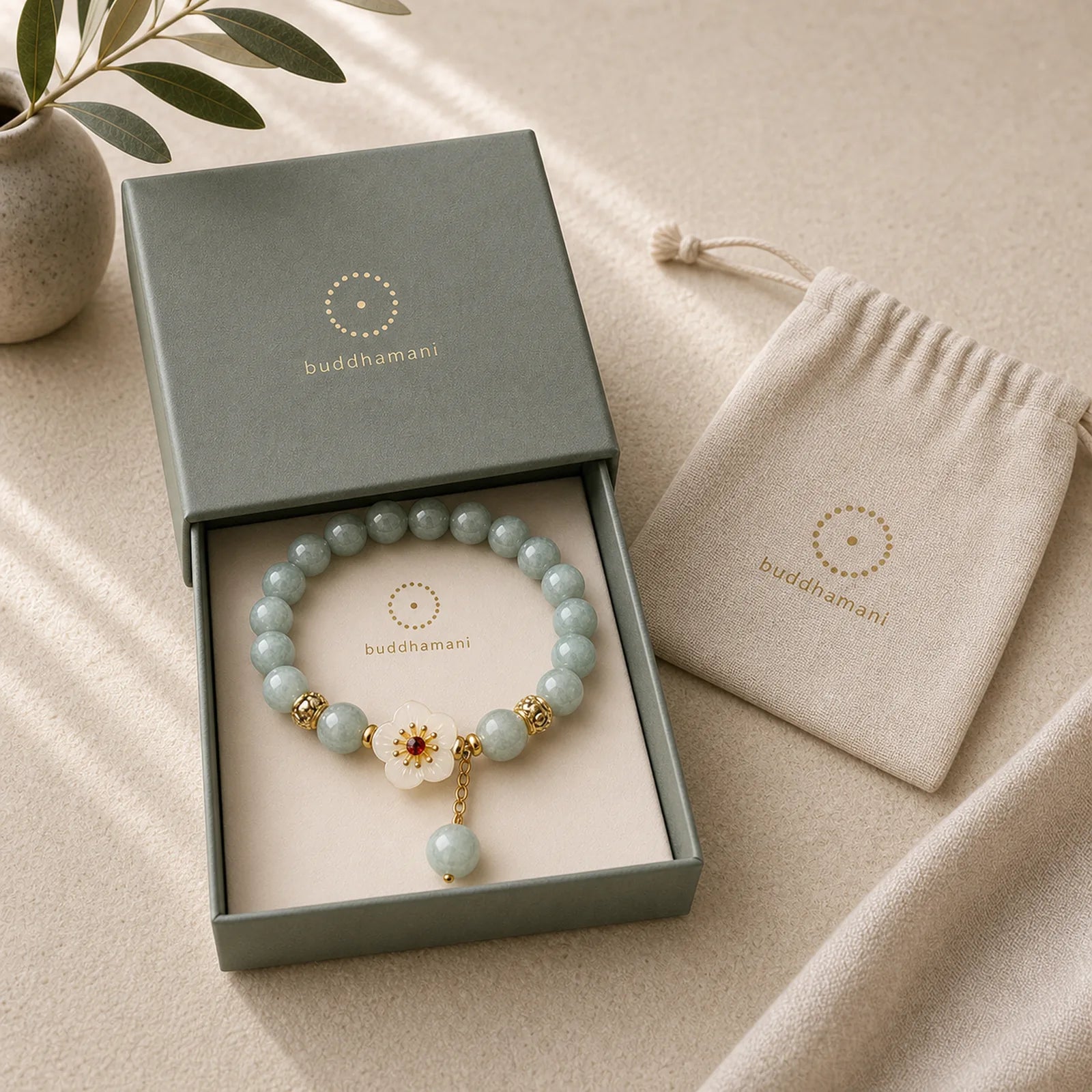 Jade Abundance Flower Bracelet featuring Jade