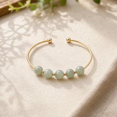 Jade Abundance Luck Blessing Bracelet Bangle featuring Jade