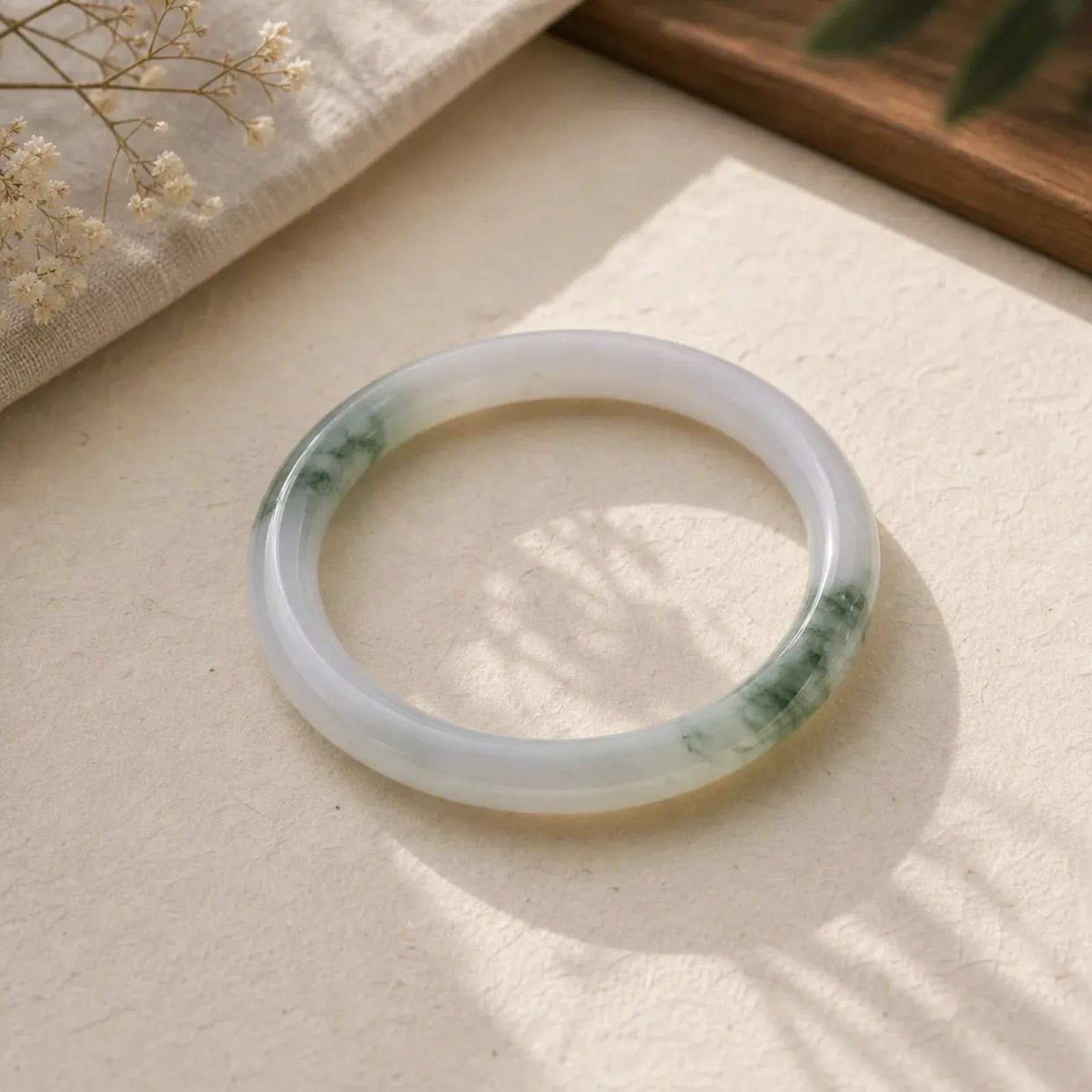 Jade Abundance Luck Blessing Bracelet Bangle featuring Jade