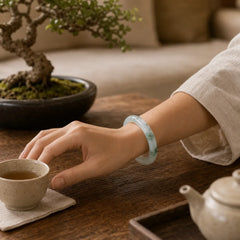 Jade Abundance Luck Blessing Bracelet Bangle featuring Jade