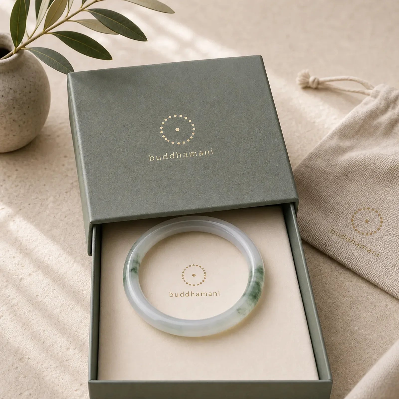Jade Abundance Luck Blessing Bracelet Bangle featuring Jade