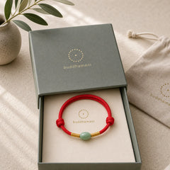 Jade Bead Red String Protection Bracelet featuring Jade, Red String