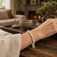 Jade Gourd Blessing Protection Charm Bracelet featuring Jade