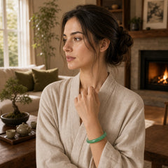 Jade Healing Abundance Protection Bracelet Bangle featuring Jade