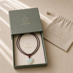 Jade Heart Prosperity Necklace Pendant featuring Jade