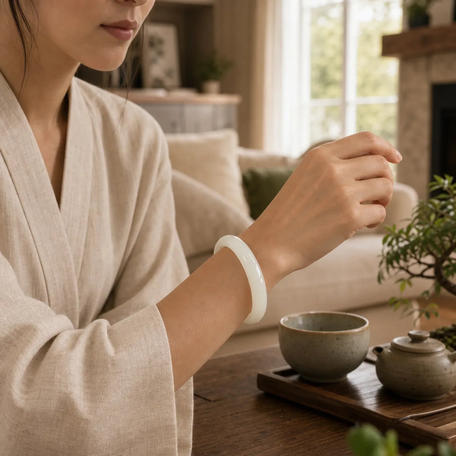 Jade Luck Blessing Happiness Bangle Bracelet (Extra 30% Off | USE CODE: FS30) featuring Jade