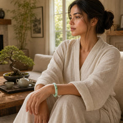 Jade Luck Blessing Prosperity Bracelet Bangle featuring Jade