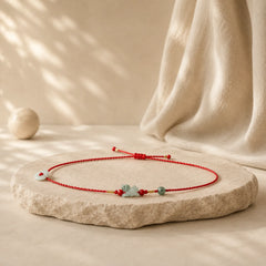 Jade Peace Buckle Blessing Red String Belly Chain featuring Jade, Peace Buckle, Red String