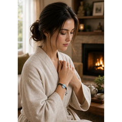 Jade Peace Buckle Hand-Woven Tranquility Adjustable Bracelet featuring Jade, Peace Buckle, Copper