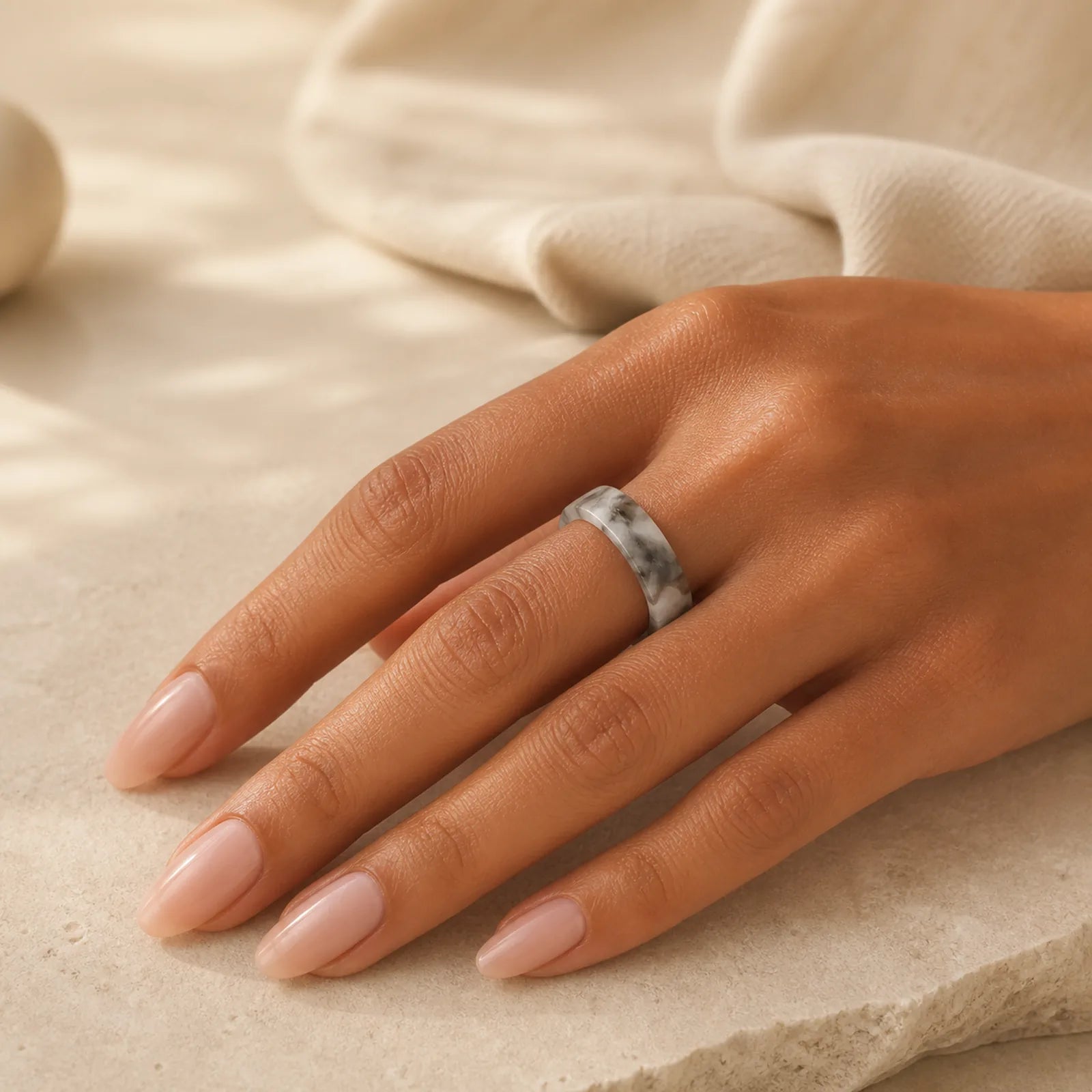 Jade Prosperity Luck Ring featuring Jade