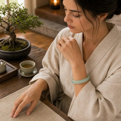Jade Protection Healing Bangle Bracelet featuring Jade