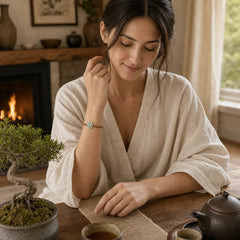 Jade Sun Braided Rope Abundance Bracelet featuring Jade