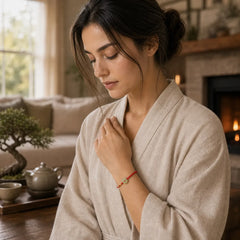 Jade Tiger-head Peace Buckle Red String Prosperity Bracelet featuring Jade, Peace Buckle, Red String