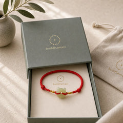 Jade Tiger-head Peace Buckle Red String Prosperity Bracelet featuring Jade, Peace Buckle, Red String