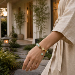 Jade Yellow Tiger Eye Prosperity Bracelet featuring Jade, Tiger Eye
