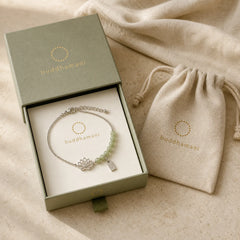 Joy Happiness Charm Lotus Jade Bead Copper Abundance Bracelet featuring Lotus, Jade, Copper
