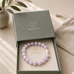 Kunzite Hetian White Jade Gourd Love Spiritual Growth Bracelet featuring Kunzite, White Jade, Jade