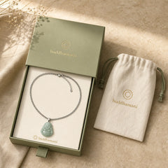 Laughing Buddha Jade Blessing Titanium Steel Chain Necklace Pendant featuring Laughing Buddha, Jade, Titanium Steel