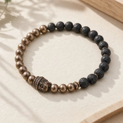 Lava Rock Beads Adsorb Negative Energy Copper Bracelet featuring Lava Rock, Copper