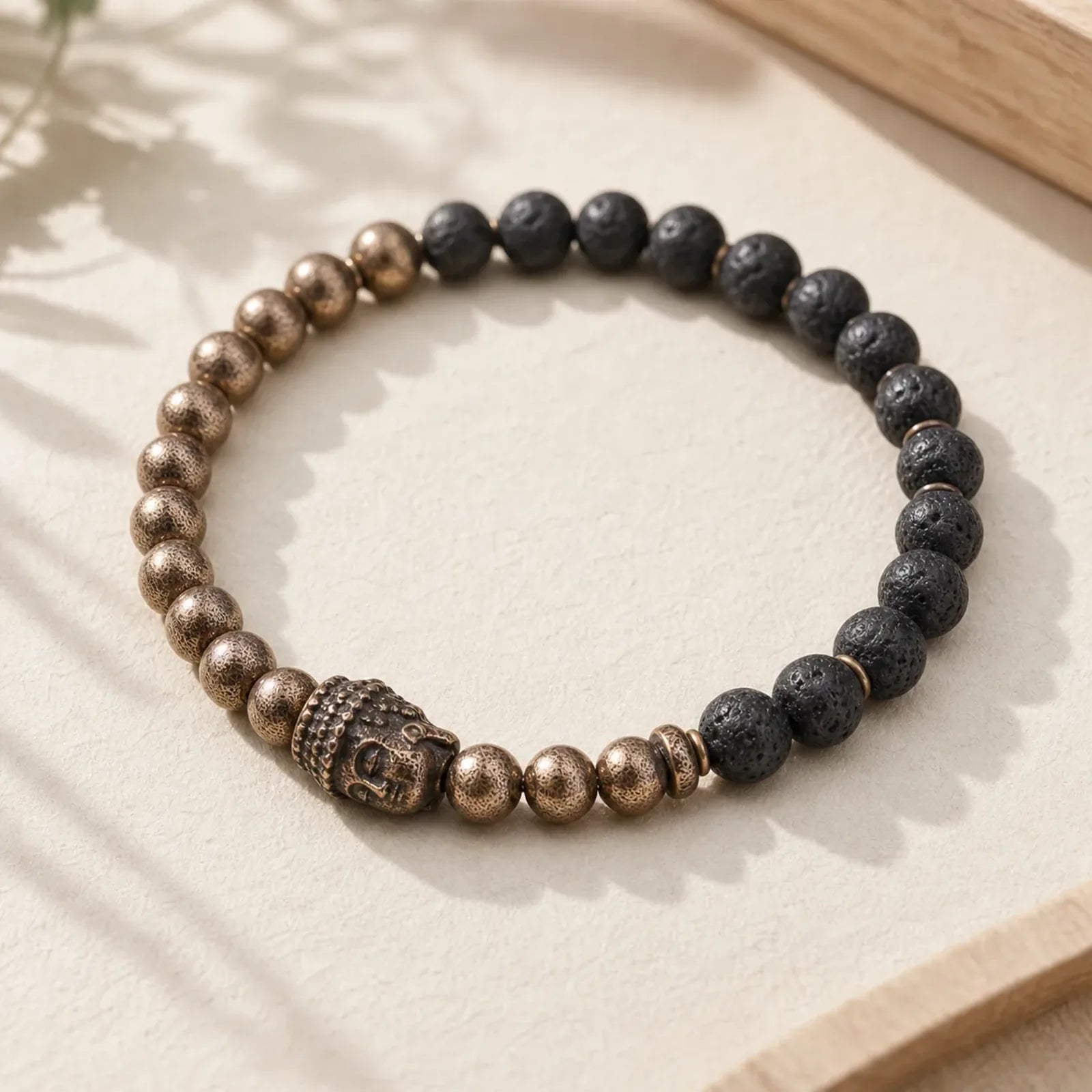 Lava Rock Beads Adsorb Negative Energy Copper Bracelet featuring Lava Rock, Copper