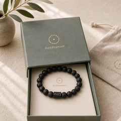 Lava Rock Ebony Wood Tiger Eye Support Healing Bracelet featuring Lava Rock, Ebony Wood, Ebony