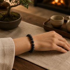 Lava Rock Goldstone Blue Sandstone Healing Bracelet featuring Lava Rock, Goldstone, Blue Sandstone