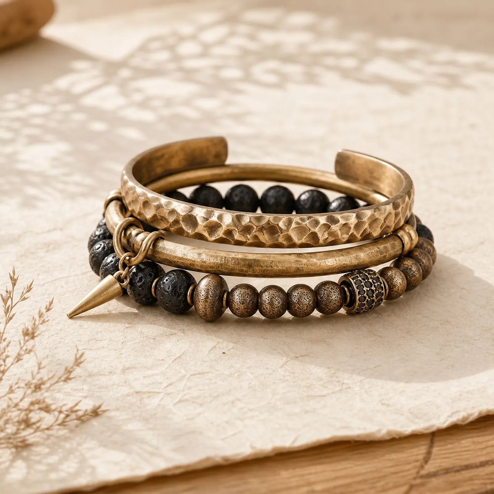 Lava Rock Stone Copper Balance Cuff Bracelet Bangle (Extra 30% Off | USE CODE: FS30) featuring Lava Rock, Copper