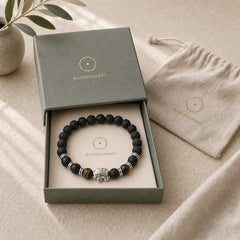 Lava Rock Tiger Eye Stone Elephant Diffuser Peace Healing Bracelet featuring Lava Rock, Tiger Eye, Elephant Symbol