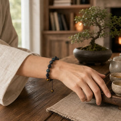 Lava Rock Tiger Eye Stone Support Healing String Bracelet featuring Lava Rock, Tiger Eye