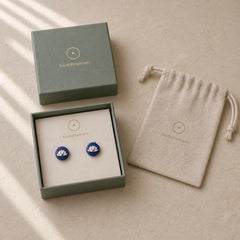 Lazurite 925 Sterling Silver Lotus Pattern Enlightenment Earrings featuring Lapis Lazuli (Lazurite), Silver, Lotus