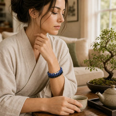 Lazurite Lapis Lazuli Sodalite Black Onyx Bead Positive Bracelet featuring Lapis Lazuli (Lazurite), Sodalite, Black Onyx