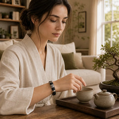 Leather Hand-Woven Strength Double Layer Braided Bracelet featuring Titanium Steel