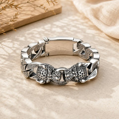 Leopard Pattern Healing Balance Chain Bracelet featuring Copper