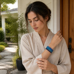 Let The Past Go Blue Series Calm Tranquility Bracelet featuring Tiger Eye, Aquamarine, Kyanite
