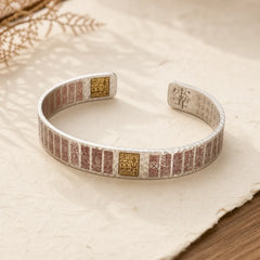 Letters Copper Balance Healing Cuff Bracelet Bangle featuring Copper