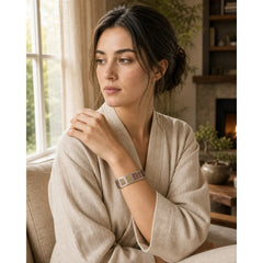 Letters Copper Balance Healing Cuff Bracelet Bangle featuring Copper