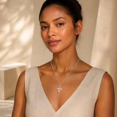 Little Angel Wings Natural Crystal Luck Necklace Pendant (Extra 35% Off | USE CODE: FS35) featuring Clear Quartz / White Crystal, Rose Quartz, Black Onyx