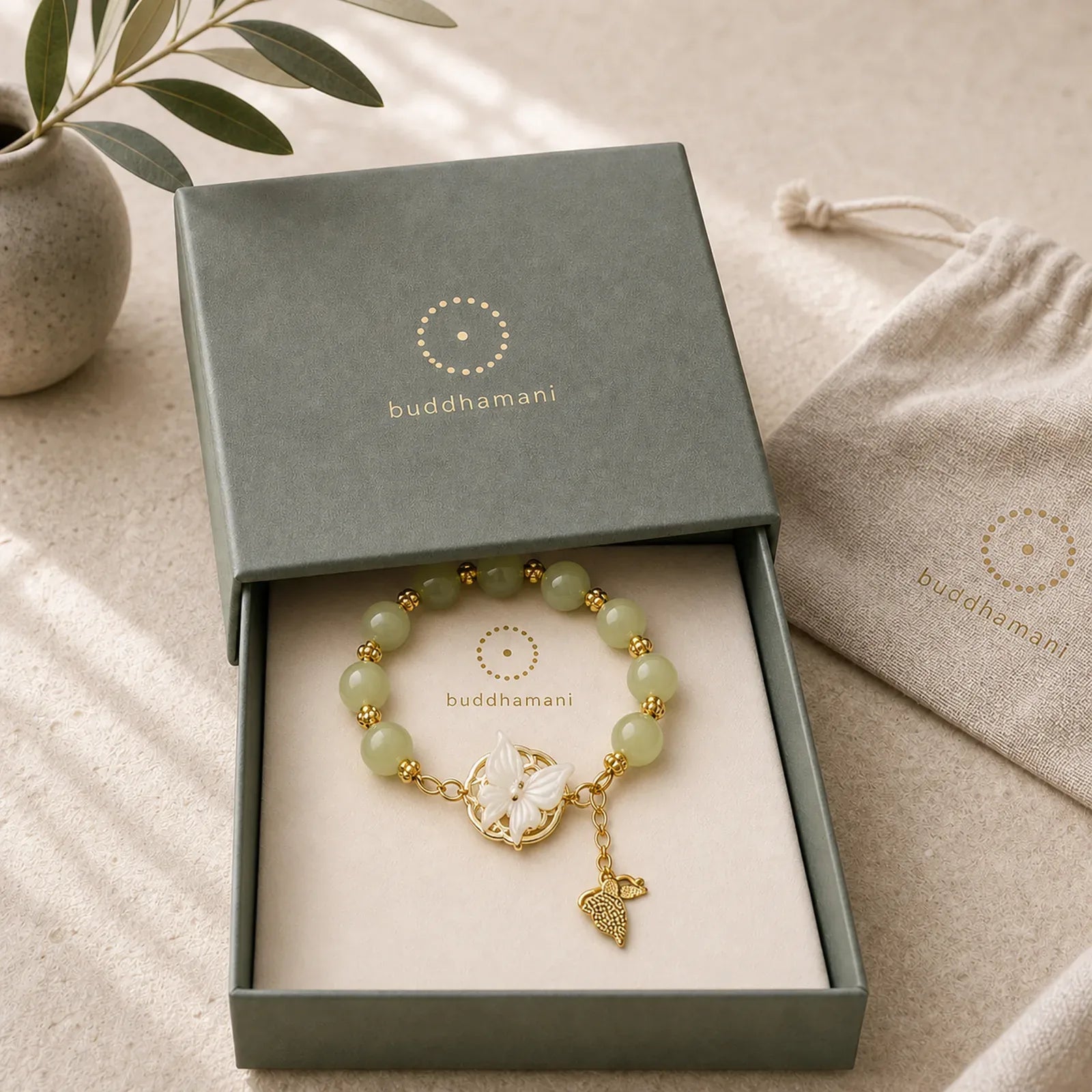 Liuli Glass Bead Butterfly Blessing Love Bracelet featuring Butterfly, Five Elements, Feng Shui Butterfly
