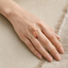 Liuli Iris Flower Wisdom Ring featuring