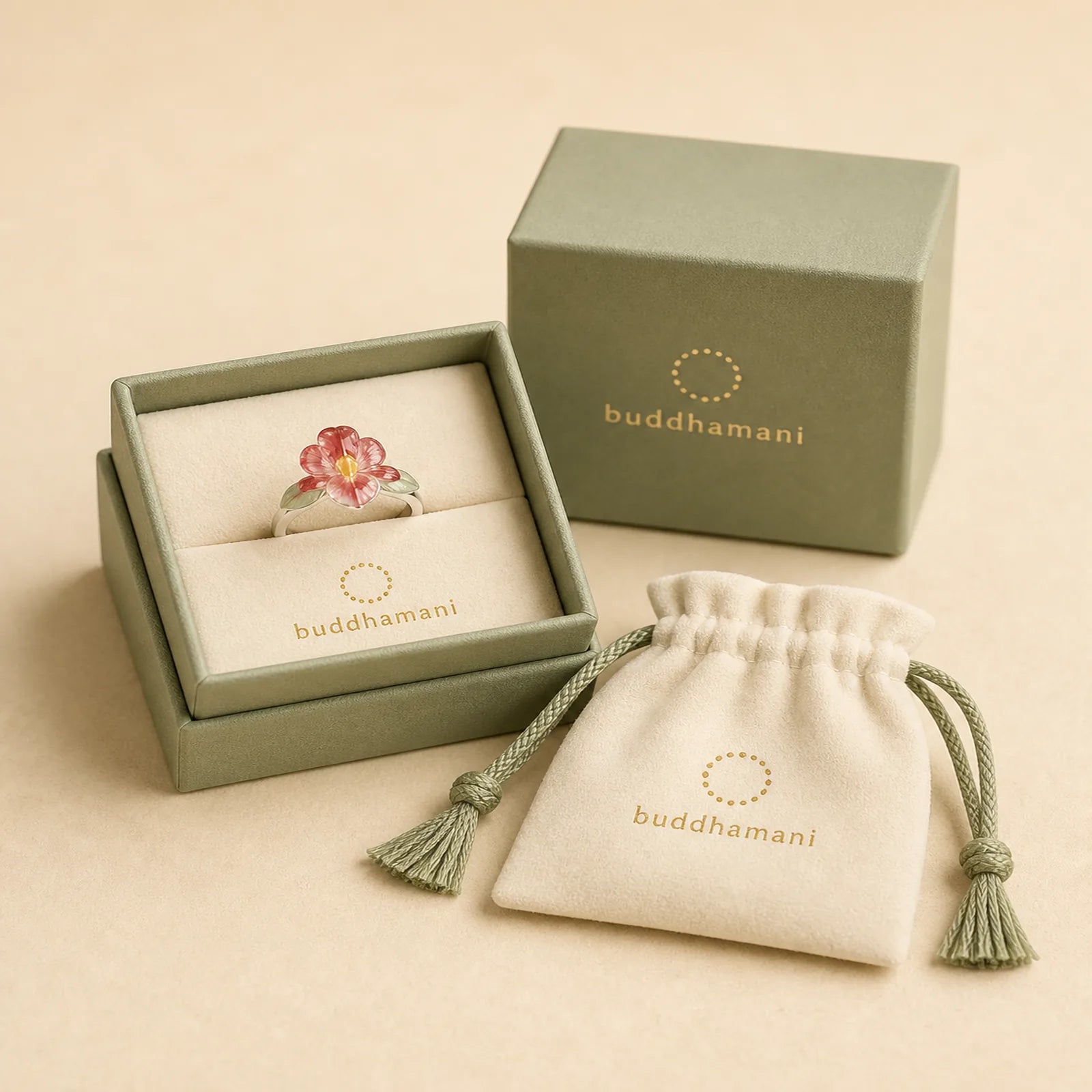 Liuli Iris Flower Wisdom Ring featuring