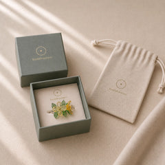 Liuli Osmanthus Flower Wisdom Ring featuring