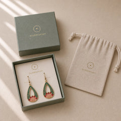 Lotus Butterfly Flower Alloy Copper Enlightenment Drop Earrings featuring Lotus, Butterfly, Copper