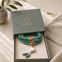 Lotus Cyan Bodhi Seed Success Bracelet featuring Lotus, Bodhi Seed, Jade