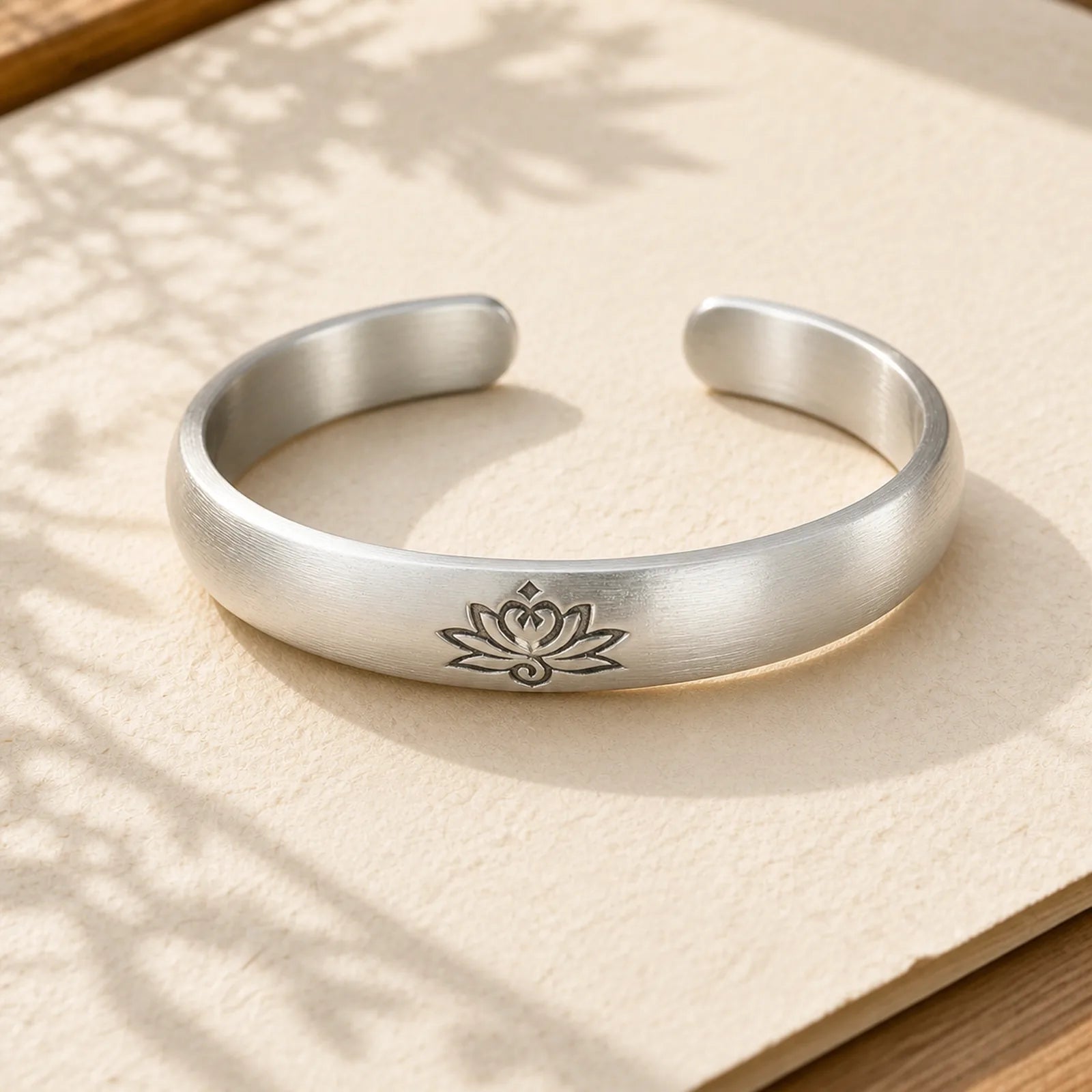 Lotus Flower Heart Sutra White Copper Healing Luck Bracelet featuring Lotus, Copper, Lotus Symbol