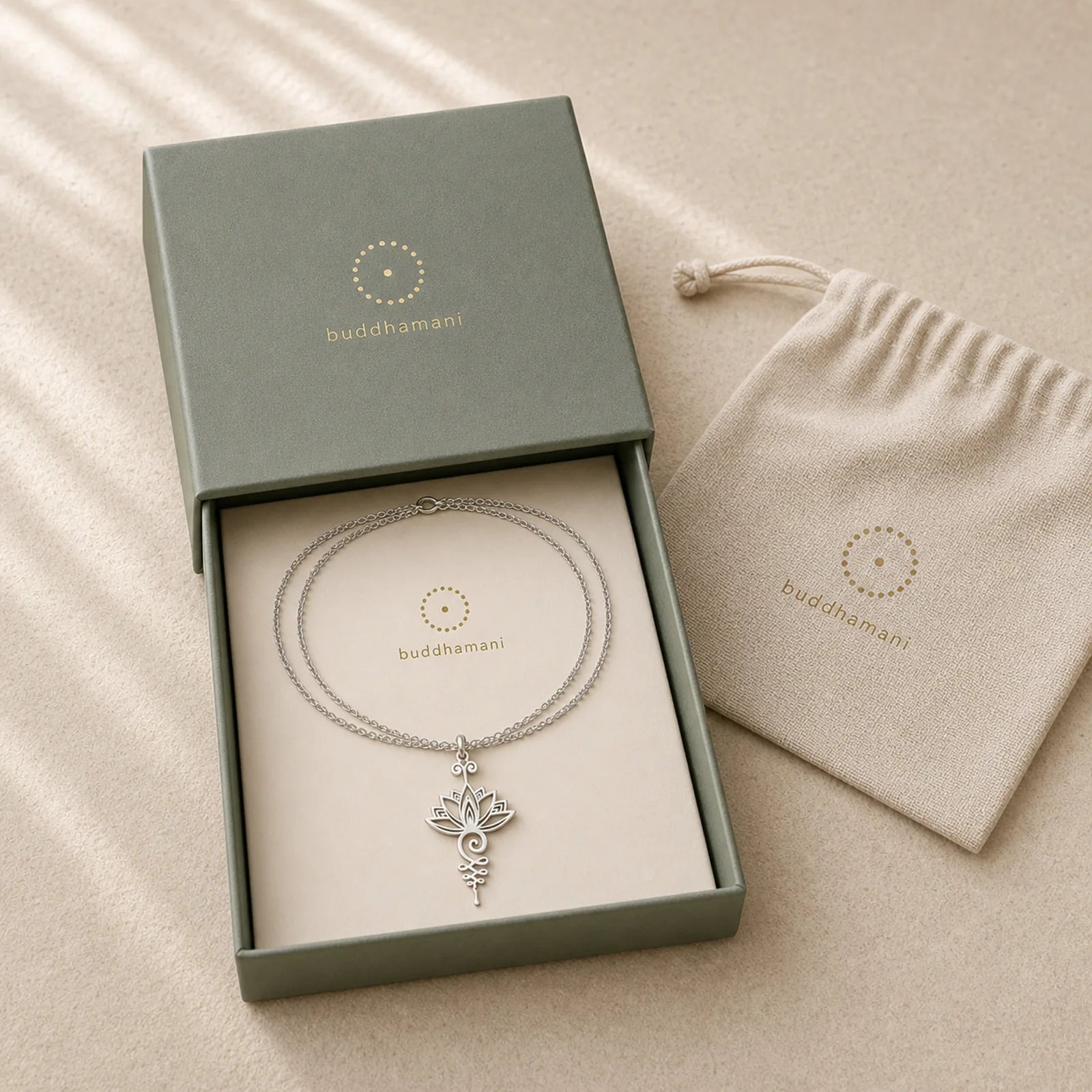 Lotus Luck Wealth Necklace Pendant featuring Lotus, Titanium Steel, Lotus Symbol